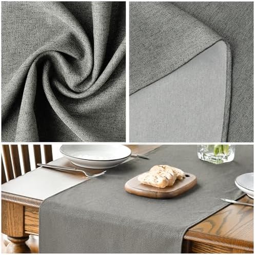 Artoid Mode Light Grey Table Runner, Seasonal Washable Kitchen Dining Table Decoration for Home Party Decor 13x120 Inch