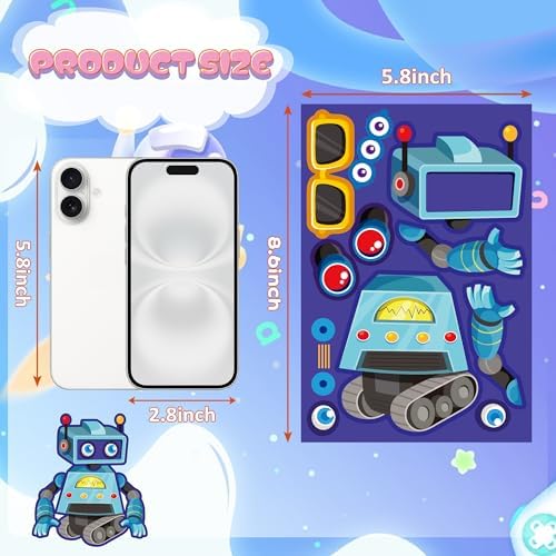 Robot Stickers 48 Sheets Robot Party Favors Birthday Decorations