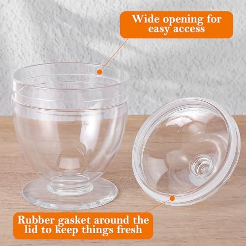 3 Pcs Acrylic Apothecary Jars with Airtight Lid, Candy Jars for Candy Buffet, Decorative Bathroom Canisters (42oz/34oz/29oz)