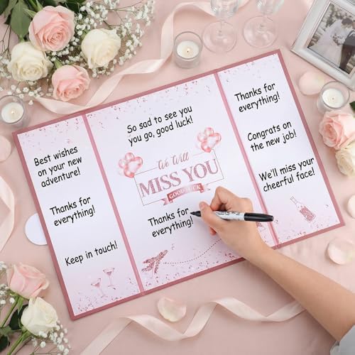 WSICSE Pink Farewell Guest Book Card, We Will Miss You Sign-In For Party
