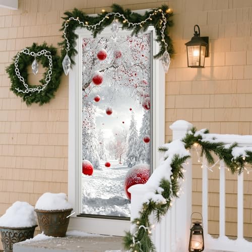 Nuxovilar Christmas Door Banner Polyester 35x70 Inches
