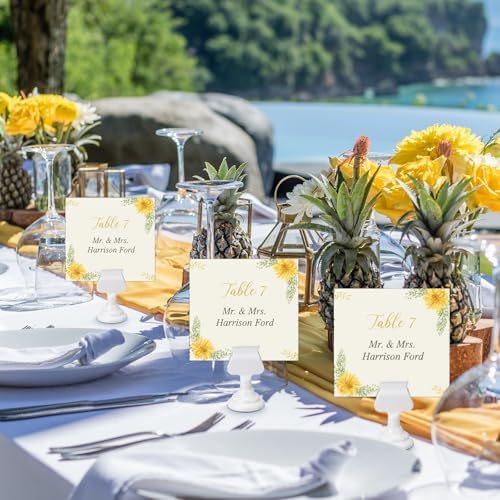 Kathfly 36 Pcs Table Number Holders Metal Place Card Clip,White