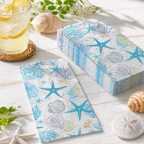 100 Pcs Coastal Beach Paper Napkins