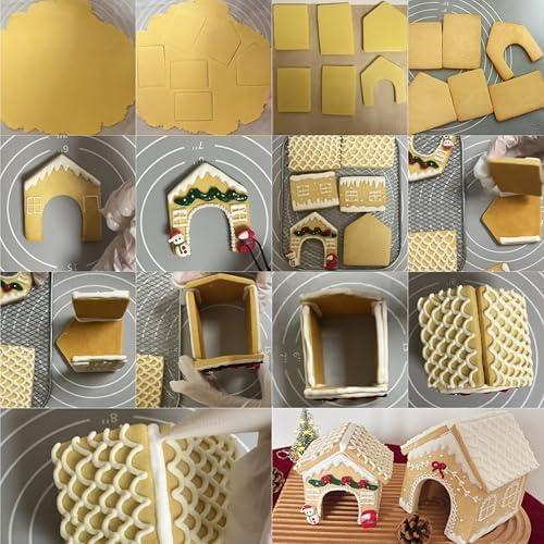 MrCookie Large Gingerbread House Cookie Cutters,8pc Sturdy Stainless Steel.