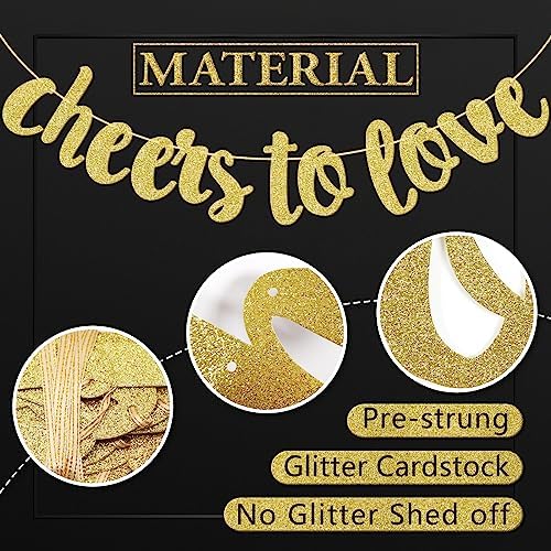 Qttier Wedding Banner, Cheers Love Decor, Pre-strung