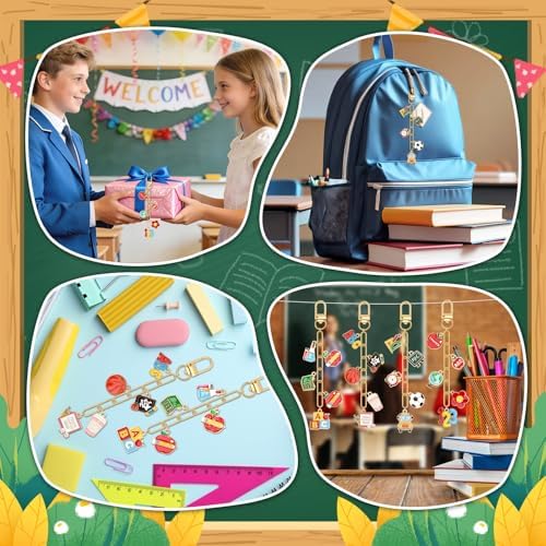AUGSUN 189Pcs Teacher Keychain Making Kit School DIY Keychain Craft