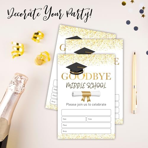 2026 graduation party invitations - 20 Graduation Invitation Letters with Envelopes, Gold Dots Fill in style invitation cards, For High School & College Grad Party celebrate Supplies - A07