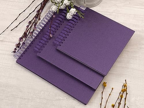 potricher 8 x 8 Inch DIY Scrapbook Album 80 Pages with Kraft Paper, Purple
