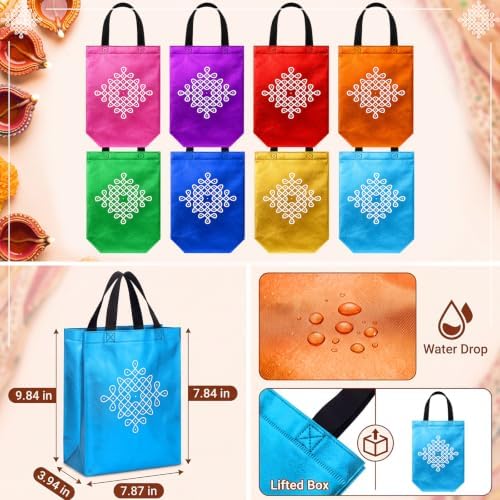 Dansydaisy 24 Pack Indian Return Gifts Non Woven Bags Bulk for Pooja