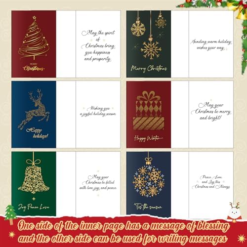 Crtiin 240 Set Christmas Cards 2026 Gold Foil Christmas Greeting Cards Bulk