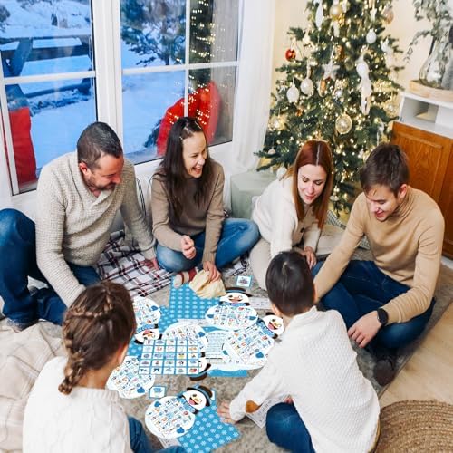 YQUQWN Winter Bingo Game, 24 Players Winter Snowman Bingo Cards Christmas Party Game for Family Classroom Office Holiday Favors Christmas Games Party Supplies