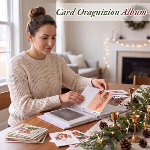 Spiareal Greeting Card Binder Album 6x8,Cream,Family Christmas