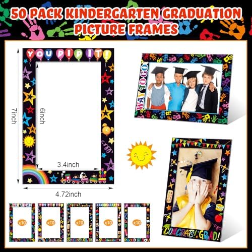 AmazingSpark 50 Pcs Paper Photo Frames for Kindergarten Classroom Decor