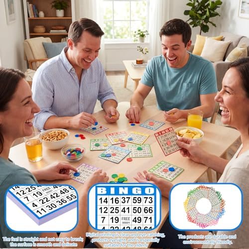 Harloon 1000 Sheets Disposable Bingo Game Cards, Multicolor
