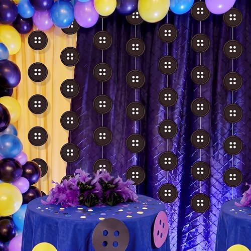 Xinnun 8 Pcs Button Birthday Party Decorations Button Eye Garland Banners