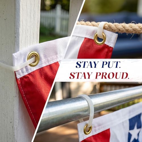 HOOSUN 5 Pack Flag Bunting for Outside,Patriotic 4th of July Decorations,2x4 FT Patriotic Bunting Flags Memorial Day Decor,Red White and Blue Pleated Fan Flag,Flags Banners for Porch