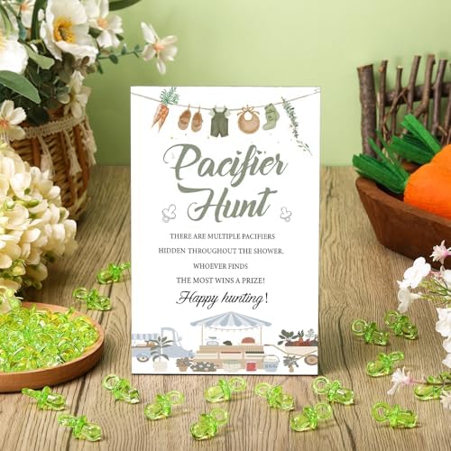 Thyle 51 Pcs Locally Grown Pacifier Hunt Baby Shower Games Set for Guest