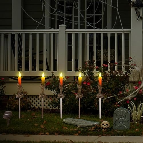 Halloween Decorations Outdoor, Solar Pathway Lights, 10 Pack