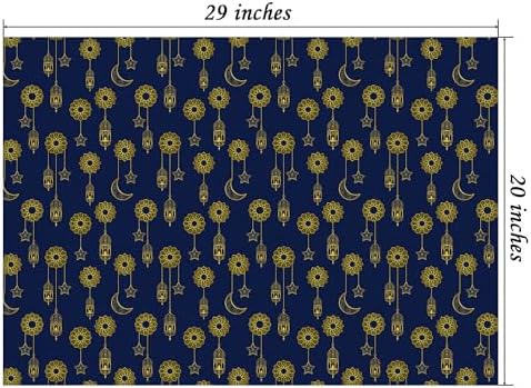 Cuitpan Eid Mubarak Wrapping Paper - Ramadan Kareem Gift Wrap with Mosque, Lantern & CamelDesigns - for Islamic Holidays & Party Decor - 20 x 29 Inches, 8 Folded Sheets, Easy to Store