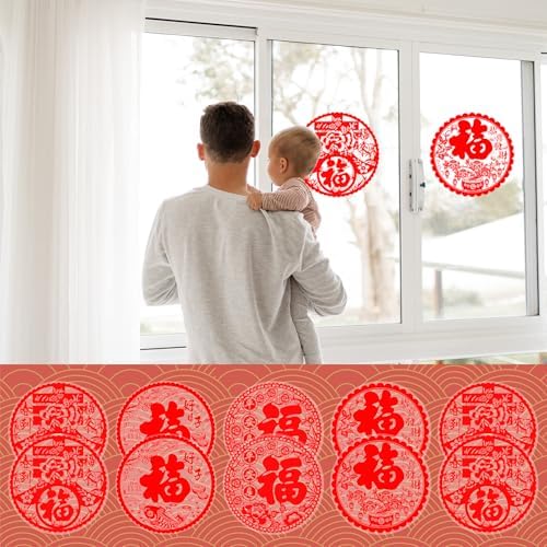 YUBAIHUI 80 Pcs Chinese New Year 2026 Decorations Spring Couplet Red Envelopes Paper-cuts Lanterns Pendants China Party for Lunar New Year Vietnamese Horse Year