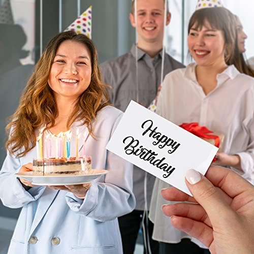 Birthday Gift Card Holder 50 Pack Money Credit Card Size Paper Gift Card Sleeves Bulk, Happy Birthday Party Gifts, White