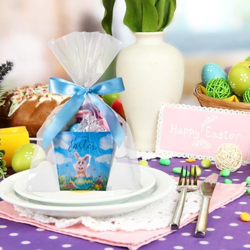 Pajean 24 Pcs Easter Treat Boxes with Gift Wrap and Ribbon