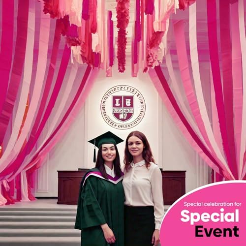 12 Pink Streamers, 984ft Pack of Crepe Paper Bachelorette Party Decorations