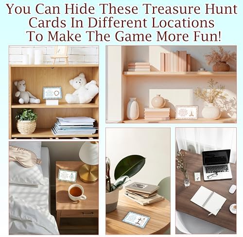Religious Easter Scavenger Hunt Game, Christian Games for Family Treasure Riddle Hunt Cards Game Activities, Spring Holiday Indoor Outdoor Party Games Supplies, Religious Bible Gifts for Adults, 01