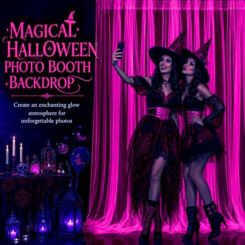 Mega-L Halloween Decorations, 3 Pack Halloween Tulle Backdrop Curtains