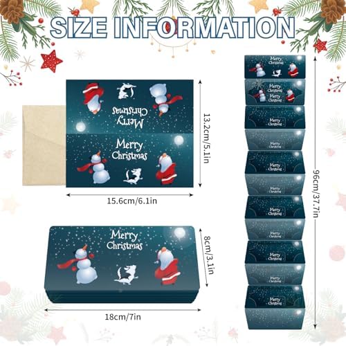 ysmile Christmas Cash Gift Envelope 11 Slot Xmas Holiday Money Holder with Greenting Card for Surprise - Snow Santa