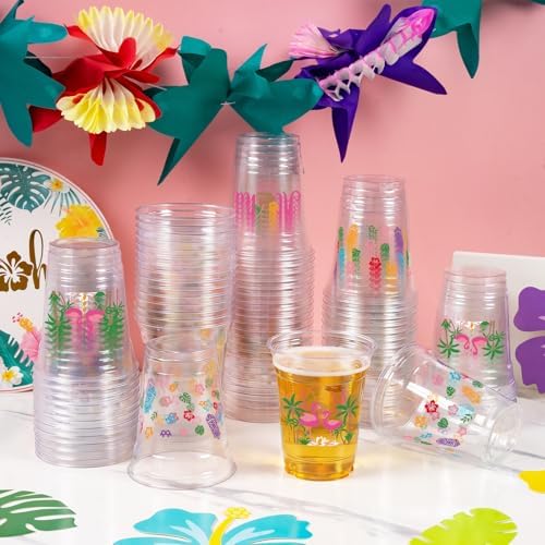 Hawaiian Luau Party Decorations Cups for Tiki Tropical Party Decor Supplies
