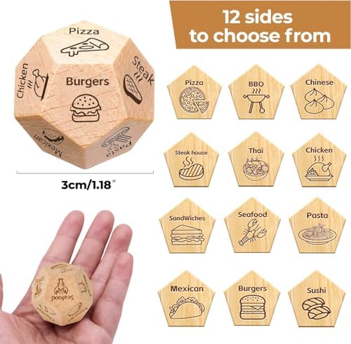 Fathers Day Dad Gifts for Husband, Couple Mens Women Valentine Gifts for Boyfriend Girlfriend Husband Wife Anniversary, Date Night Food Dice, Easter Basket Stuffers
