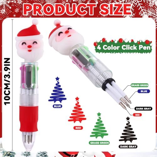 24PCS Christmas Multicolor Pens 4 Colors in 1 0.7mm Cute Gifts Pens