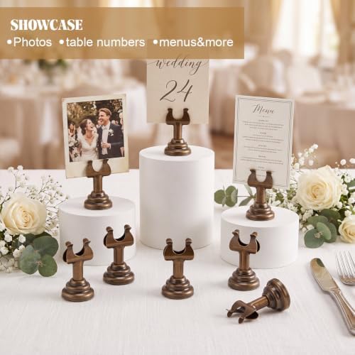 24 Pcs Bronze Table Number Holder Metal 1.8 in Place Card Holder