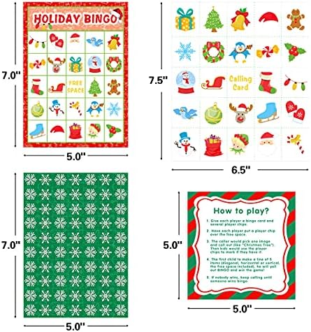 Fancy Land Christmas Bingo Game for Kids 24 Players Holiday Party Supplies
