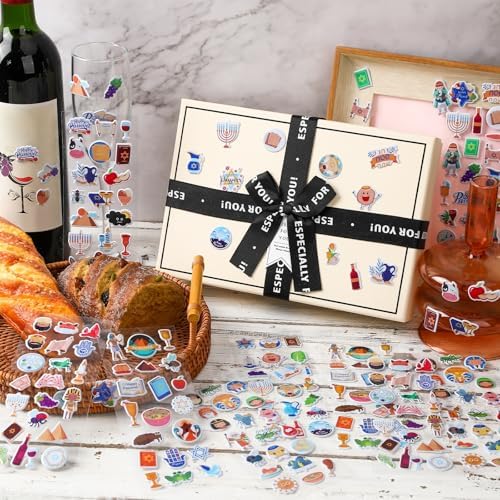 UPINS 240 Pcs Passover Stickers for Kids Foam 3D Puffy Pesach Kosher