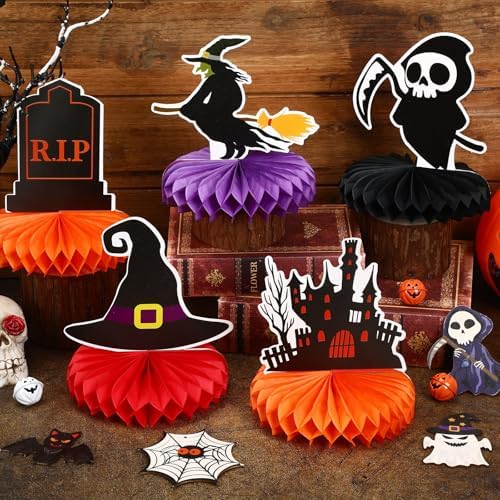 Halloween Table Decorations, 10Pcs Spooky Honeycomb Centerpieces