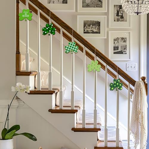 Wooden Shamrock Ornaments to Paint St. Patrick's Day Decoration Cutouts Unfinished 24PCS 3.5 x 3 inches, DIY Blank Unfinished Wood Discs Ornament for Home Farmhouse Crafts Hanging Spring Decorations