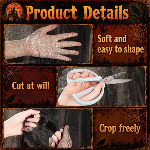 Tlswshsy 500'' x 39''Large Halloween Creepy Cloth, Spooky Gauze Decoration