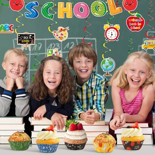 SANNIX 450pcs Back To School Cupcake Liners Baking Cups Cupcake Wrappers