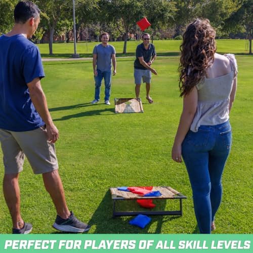 GoSports Portable Cornhole Set with Carry Case - Outdoor Lawn Bean Bag Toss Game for Adults and Family - Beach, Camping, Yard Games & More