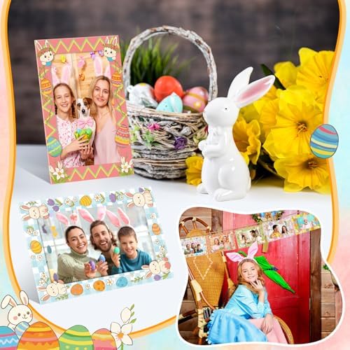 AmazingSpark 50 Pack Easter Paper Picture Frames Photo Cards 5 Designs
