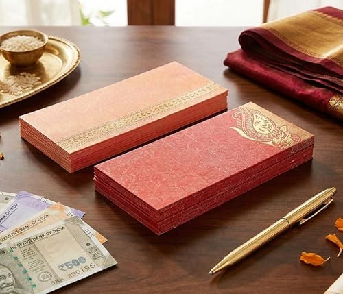 eSplanade Money Gift Envelopes for Cash, Shagun Lifafa - Multi Color Pack of 50 Fancy Envelopes- Perfect for Weddings, Invitations, Photos, Graduation, Baby Shower, Diwali, Eid