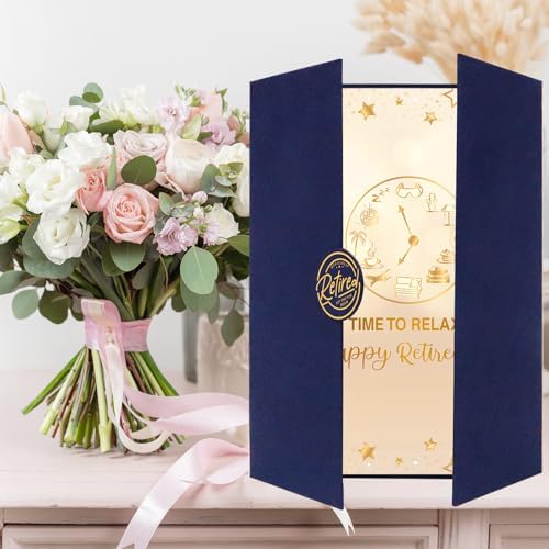 Blue Gold Retirement Party Decorations, Happy Retirement Guest Book