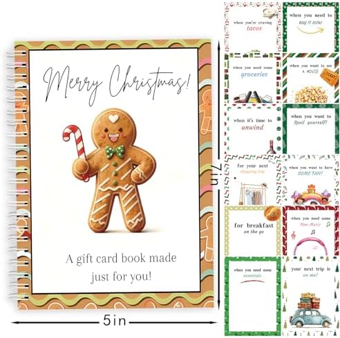 Semyifu Christmas Gift Card Book - Surprises on Every Page, DIY Spiral-Bound Merry Christmas College Survival Kit, Greeting Card Book for Students & Graduation Gifts (S10)