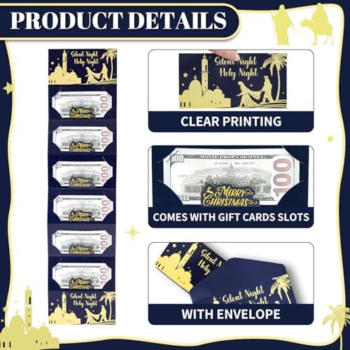 12 Pack Christmas Money Holders for Christmas Cash Gifts