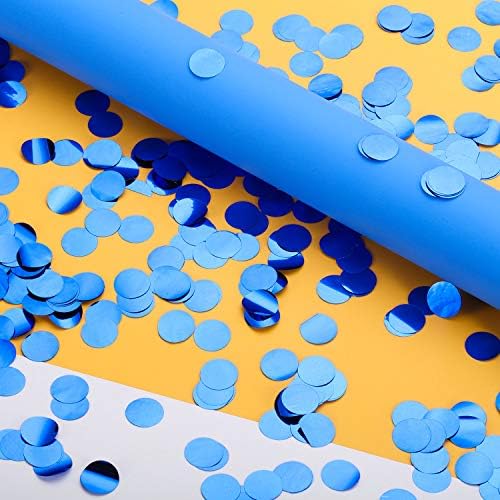 TecUnite Sapphire Blue Foil Confetti Tissue Table Confetti, 1.5 cm