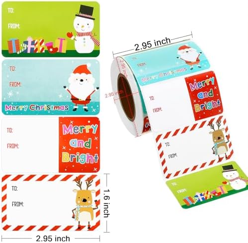 Outus 500 Pcs Christmas Gift Tags,Classic Style,2.95 x 1.6 Inch (Pack of 2)