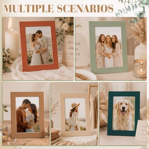 AmazingSpark 50 Pcs Paper Photo Frames 4x6 Bulk with Stands, Boho