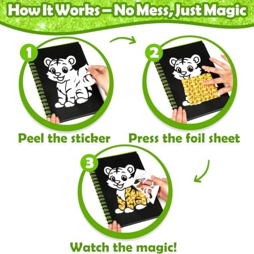 FUNNYB&G Foil Art Craft Kit for Kids, Sparkly Birthday Gift Toy for Kids